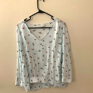 Medium blue blouse with birds from Target!